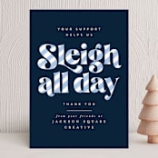 "Sleigh All Day" - Holiday Cards in Ice by Ally Madison - Front