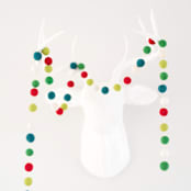 "Holly Berry Felt Ball Garland" - Garlands in multicolor by aubry bennion