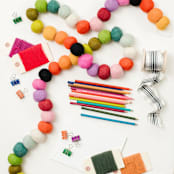 "Spectrum Felt Ball Garland" - Garlands in multicolor by aubry bennion