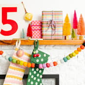"Spectrum Felt Ball Garland" - Garlands in multicolor by aubry bennion