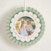 "Scalloped Circle" - Holiday Ornament Cards in Evergreen by Kelly Williams - Front