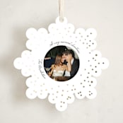 "A Very Married Christmas Foil Ornament" - Holiday Ornament Cards in Snow by Anna Kasper - Front