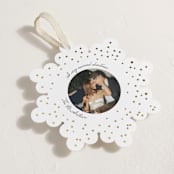 "A Very Married Christmas Foil Ornament" - Holiday Ornament Cards in Snow by Anna Kasper - Detail