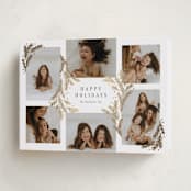 "Gilded Greenery" - Holiday Cards in Snowball by Michelle Taylor - Folded Card