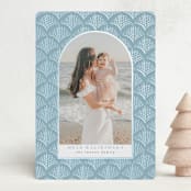 "Palmdeco" - Holiday Cards in Aquamarine by Tamara Hilje - Front