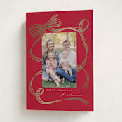 "Neddy" - Holiday Cards in Cranberry by Carrie ONeal - Folded Card