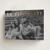 "merry greeting" - Holiday Cards in Cream by Jenny Millington - Folded Card