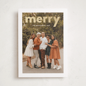 "Bold Merry" - Holiday Cards in Snow by Shari Margolin - Front