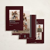 "Encompass" - Holiday Cards in Maroon by Nicole Walsh - Back of Card Options
