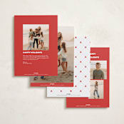 "Oval Frame" - Holiday Cards in Poinsettia by Erica Krystek - Back of Card Options