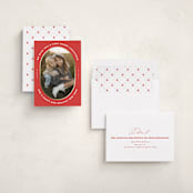 "Oval Frame" - Holiday Cards in Poinsettia by Erica Krystek - Assembled