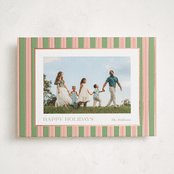 "Southern Sripes" - Holiday Cards in Azalea by Cindy Reynolds - Front