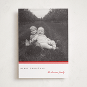 "Candy cane stripe" - Holiday Cards in Berry by Maja Cunningham - Front