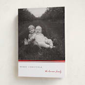 "Candy cane stripe" - Holiday Cards in Berry by Maja Cunningham - Folded Card