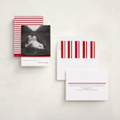 "Candy cane stripe" - Holiday Cards in Berry by Maja Cunningham - Assembled