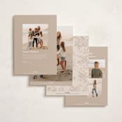 "Gilded Toile" - Holiday Cards in Caramel by Teju Reval - Back of Card Options
