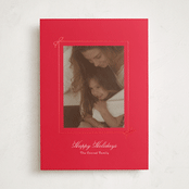 "Delicate Bow" - Holiday Cards in Poinsettia by Baumbirdy - Front