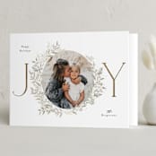"Joy Wreath" - Holiday Cards in Sage by Itsy Belle Studio - Folded Card