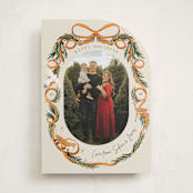 "Winter Ribbon" - Holiday Cards in Cinnamon by Elly - Front