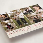 "Holiday Photo Grid" - Holiday Cards in Cranberry by Kimberly Morgan - Detail