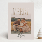 "Signature" - Holiday Cards in Eggnog by Olivia Kanaley Inman - Front