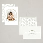 "Ribbon & Wreath" - Holiday Cards in Sage by Itsy Belle Studio - Assembled