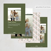 "Winter Wreath" - Holiday Cards in Leaf by Elly - Back of Card Options