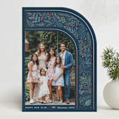 "Arch Wreath" - Holiday Cards in Sapphire by Elly - Front