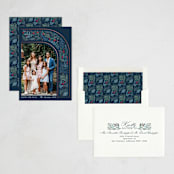"Arch Wreath" - Holiday Cards in Sapphire by Elly - Assembled