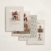 "Gilded Christmas" - Holiday Cards in Juniper by Paper Sun Studio - Back of Card Options
