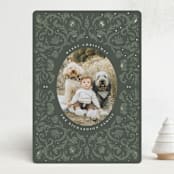 "Vintage Floral Holiday" - Holiday Cards in Spruce by Cedar and Grey - Front