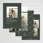 "Vintage Floral Holiday" - Holiday Cards in Spruce by Cedar and Grey - Back of Card Options