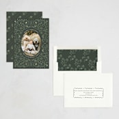 "Vintage Floral Holiday" - Holiday Cards in Spruce by Cedar and Grey - Assembled