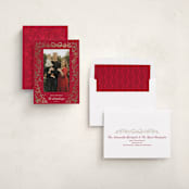 "Glittering Garland" - Holiday Cards in Candied Apple by Kate Ahn - Assembled