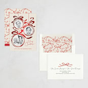 "baubles and bows" - Holiday Cards in Candy Cane by Paper Sun Studio - Assembled