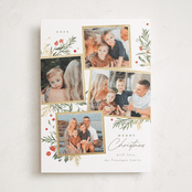 "Botanical Quad" - Holiday Cards in Candy Cane by Everett Paper Goods - Front