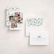 "Botanical Quad" - Holiday Cards in Blue Jay by Everett Paper Goods - Assembled