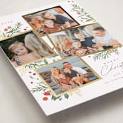 "Botanical Quad" - Holiday Cards in Candy Cane by Everett Paper Goods - Detail