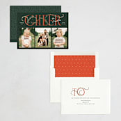 "Shimmering" - Holiday Cards in Pine by Paper Raven Co. - Assembled