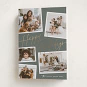 "Collage Scatter" - Holiday Cards in Sage by Melanie Severin - Folded Card