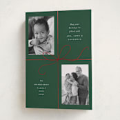"Bow Two" - Holiday Cards in Holly by Emily Betts - Folded Card