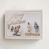 "Elegantly Lined" - Holiday Cards in Eggnog by Brianne Larsen - Folded Card