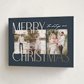 "Sparkly Stack" - Holiday Cards in Twilight by Makewells - Folded Card