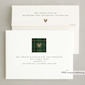 "Disney Mickey's Tartan Plaid" - Holiday Cards in Juniper by Susan Zinader - FREE Recipient Addressing