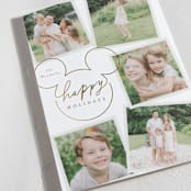 "Disney's Mickey Mouse Casual Script" - Holiday Cards in Snow by Everett Paper Goods - Detail
