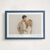 "Ribbon Frame" - Holiday Cards in Glacier by Carolyn MacLaren - Front