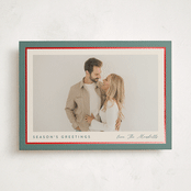 "Ribbon Frame" - Holiday Cards in Holly Sprig by Carolyn MacLaren - Front