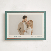 "Ribbon Frame" - Holiday Cards in Holly Sprig by Carolyn MacLaren - Front