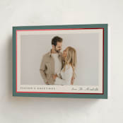 "Ribbon Frame" - Holiday Cards in Holly Sprig by Carolyn MacLaren - Folded Card