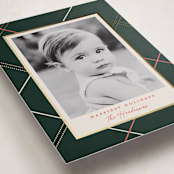 "minimal plaid" - Holiday Cards in Evergreen by Carolyn Nicks - Detail